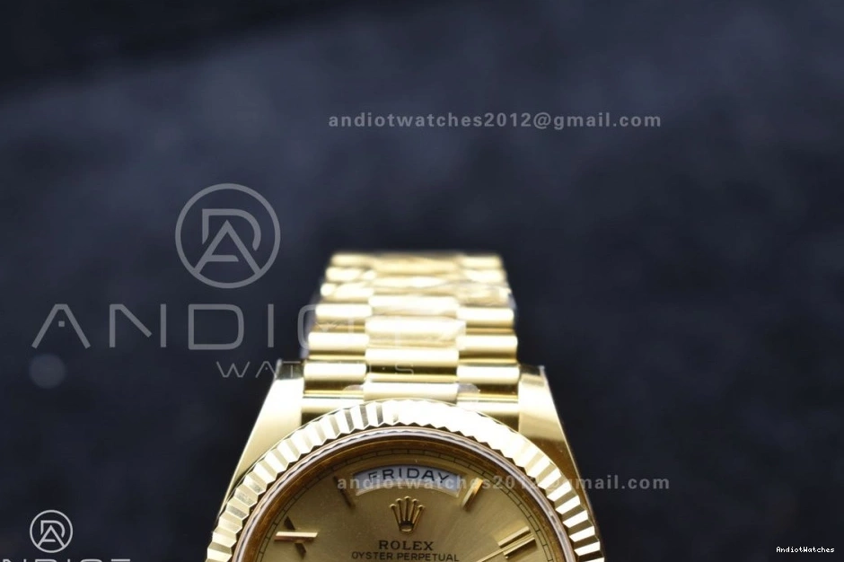 YG Bracelet 658 1:1 40 Weight) Edition Gold Dial Day VR3255 Date Best ARF (Gain Stretchable President 228238 On Roman 0523